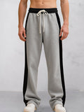 Casual Contrast Color Drawstring Jogger Pants