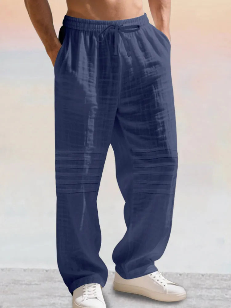 Casual 100% Cotton Drawstring Waist Pants