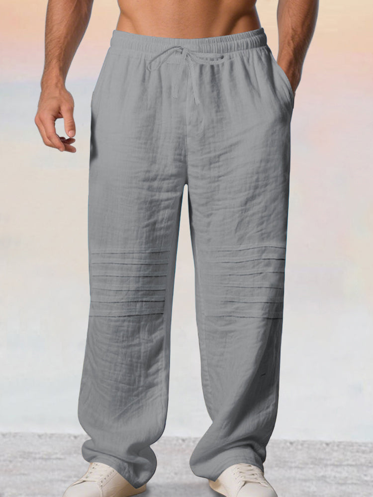 Casual 100% Cotton Drawstring Waist Pants